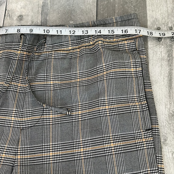 Gray Gold Plaid Drawstring Pants Size L - Picture 6 of 10